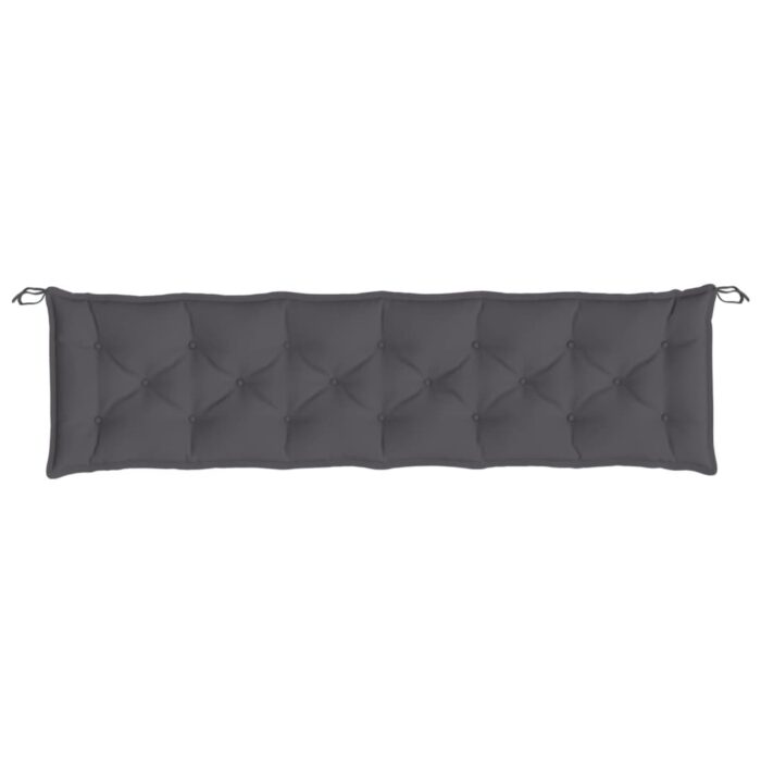 Coussin de banc de jardin anthracite 200x50x7 cm tissu oxford – Image 2