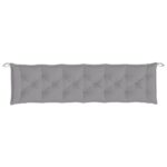 Coussin de banc de jardin gris 200x50x7 cm tissu oxford – Image 2