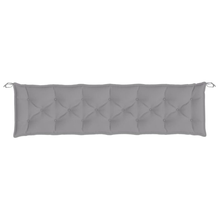 Coussin de banc de jardin gris 200x50x7 cm tissu oxford – Image 2
