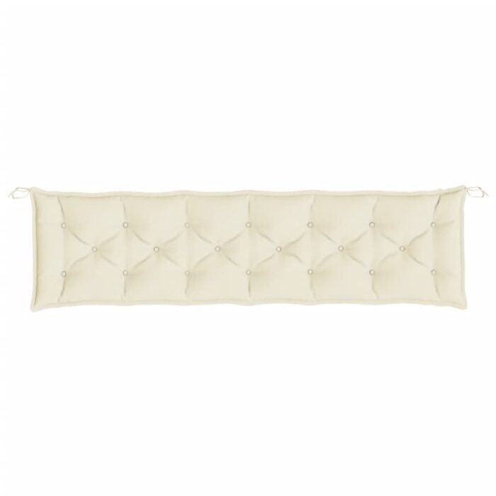 Coussin de banc de jardin crème 200x50x7 cm tissu oxford – Image 2