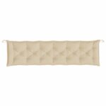 Coussin de banc de jardin beige 200x50x7 cm tissu oxford – Image 2