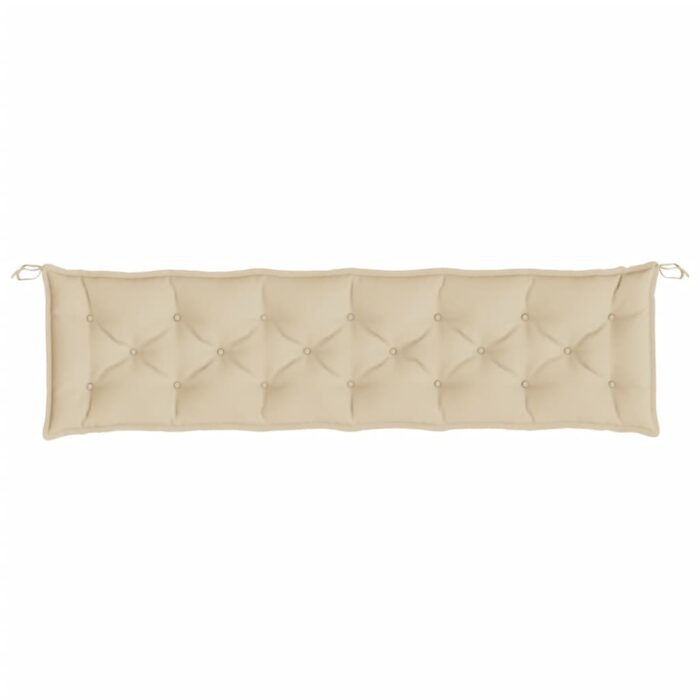 Coussin de banc de jardin beige 200x50x7 cm tissu oxford – Image 2