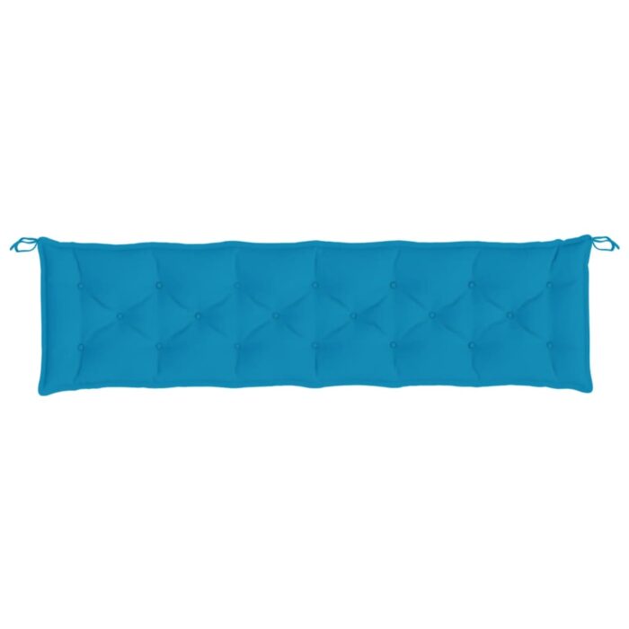 Coussin de banc de jardin bleu clair 200x50x7 cm tissu oxford – Image 2