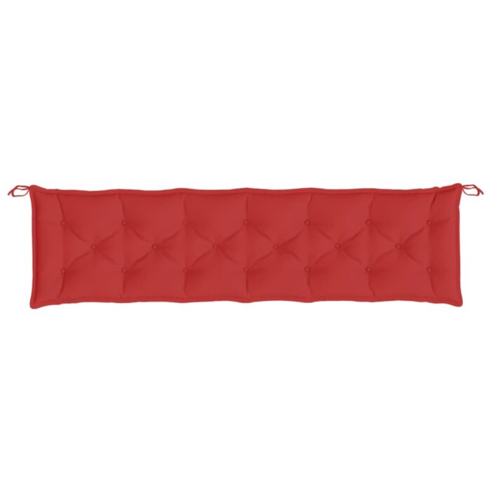 Coussin de banc de jardin rouge 200x50x7 cm tissu oxford – Image 2