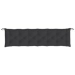 Coussin de banc de jardin noir 200x50x7 cm tissu oxford – Image 2