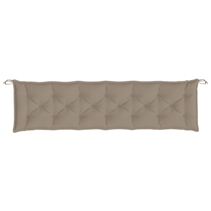 Coussin de banc de jardin taupe 200x50x7 cm tissu oxford – Image 2