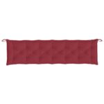 Coussin de banc de jardin rouge bordeaux 200x50x7 cm – Image 2