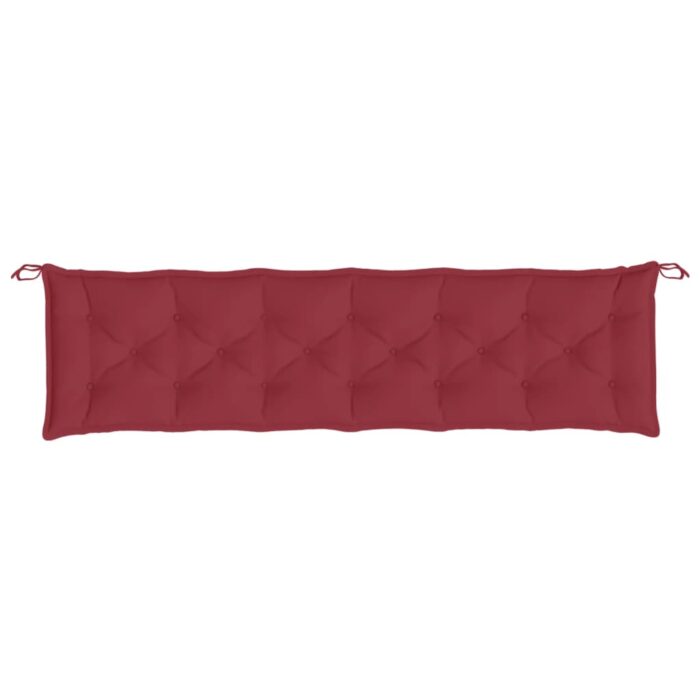 Coussin de banc de jardin rouge bordeaux 200x50x7 cm – Image 2
