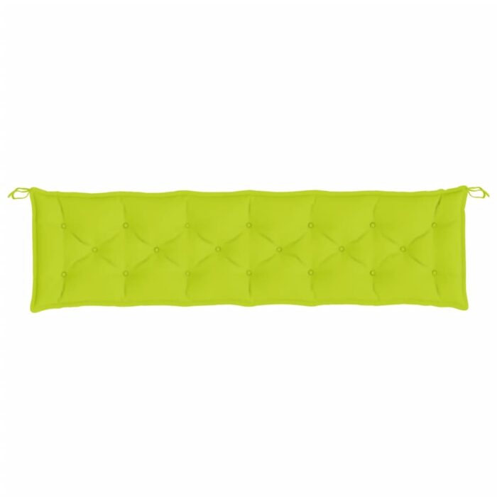 Coussin de banc de jardin vert brillant 200x50x7cm tissu oxford – Image 2