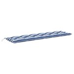 Coussin de banc de jardin rayures bleues et blanches 200x50x7cm – Image 2