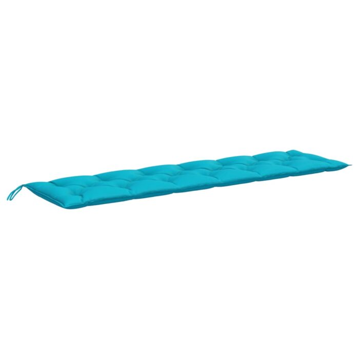 Coussin de banc de jardin turquoise 200x50x7 cm tissu – Image 2