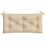 Coussins de banc jardin lot de 2 beige 100x50x7 cm tissu Oxford – Image 3