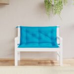 Coussins de banc de jardin lot de 2 bleu clair tissu Oxford