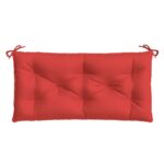 Coussins de banc jardin lot de 2 rouge 100x50x7 cm tissu Oxford – Image 3