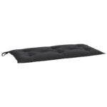 Coussins de banc jardin lot de 2 noir 100x50x7 cm tissu Oxford – Image 2
