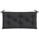 Coussins de banc jardin lot de 2 noir 100x50x7 cm tissu Oxford – Image 3