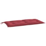 Coussins de banc de jardin lot de 2 rouge bordeaux tissu Oxford – Image 2