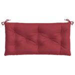 Coussins de banc de jardin lot de 2 rouge bordeaux tissu Oxford – Image 3