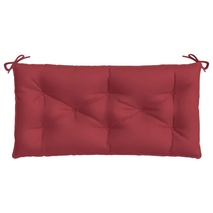 Coussins de banc de jardin lot de 2 rouge bordeaux tissu Oxford – Image 3