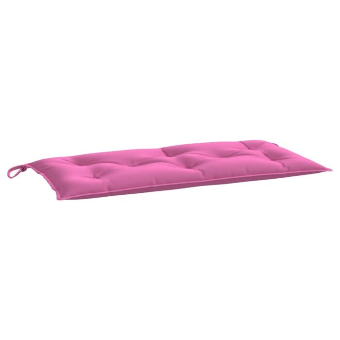 Coussins de banc de jardin lot de 2 rose 100x50x7 cm tissu – Image 2
