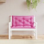 Coussins de banc de jardin lot de 2 rose 100x50x7 cm tissu