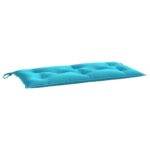 Coussins de banc de jardin lot de 2 turquoise 100x50x7 cm tissu – Image 2