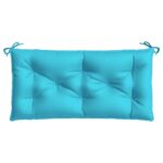 Coussins de banc de jardin lot de 2 turquoise 100x50x7 cm tissu – Image 3
