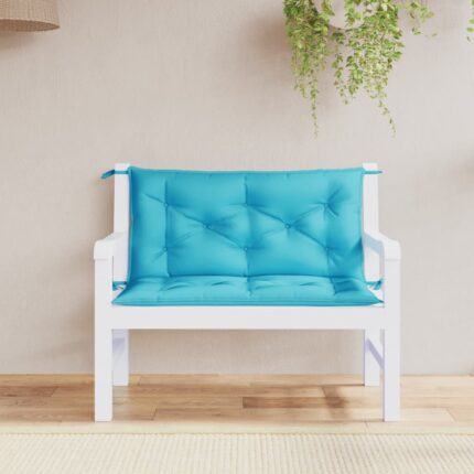 Coussins de banc de jardin lot de 2 turquoise 100x50x7 cm tissu