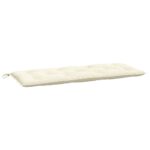 Coussins de banc de jardin lot de 2 blanc crème tissu Oxford – Image 2