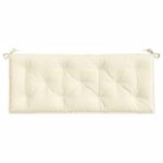 Coussins de banc de jardin lot de 2 blanc crème tissu Oxford – Image 3