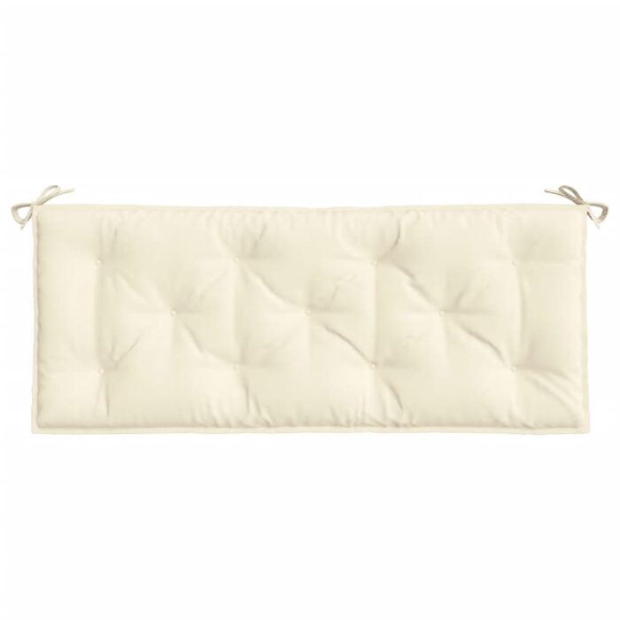 Coussins de banc de jardin lot de 2 blanc crème tissu Oxford – Image 3
