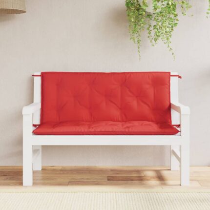 Coussins de banc jardin lot de 2 rouge 120x50x7 cm tissu Oxford