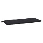 Coussins de banc jardin lot de 2 noir 120x50x7 cm tissu Oxford – Image 2