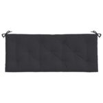 Coussins de banc jardin lot de 2 noir 120x50x7 cm tissu Oxford – Image 3