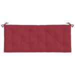 Coussins de banc de jardin lot de 2 rouge bordeaux tissu Oxford – Image 3