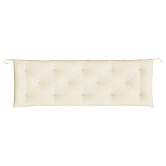 Coussins de banc de jardin lot de 2 blanc crème tissu Oxford – Image 4