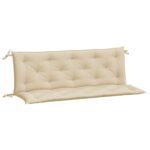 Coussins de banc jardin lot de 2 beige 150x50x7 cm tissu Oxford – Image 3
