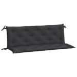Coussins de banc jardin lot de 2 noir 150x50x7 cm tissu Oxford – Image 3