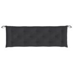 Coussins de banc jardin lot de 2 noir 150x50x7 cm tissu Oxford – Image 4