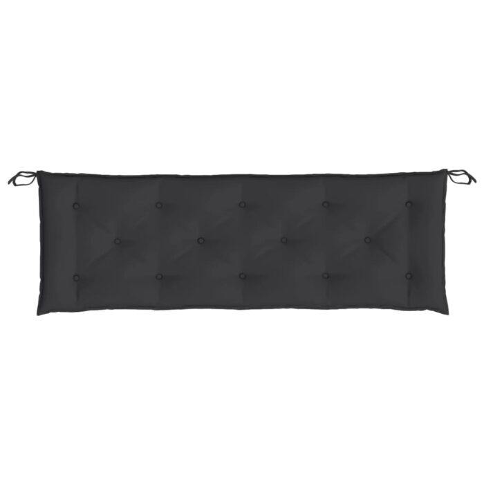 Coussins de banc jardin lot de 2 noir 150x50x7 cm tissu Oxford – Image 4