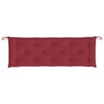 Coussins de banc de jardin lot de 2 rouge bordeaux tissu Oxford – Image 4