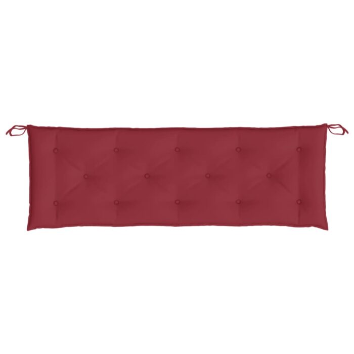 Coussins de banc de jardin lot de 2 rouge bordeaux tissu Oxford – Image 4