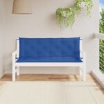 Coussins de banc jardin lot de 2 bleu 150x50x7 cm tissu Oxford