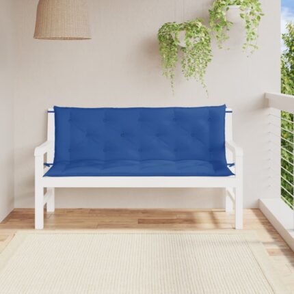 Coussins de banc jardin lot de 2 bleu 150x50x7 cm tissu Oxford