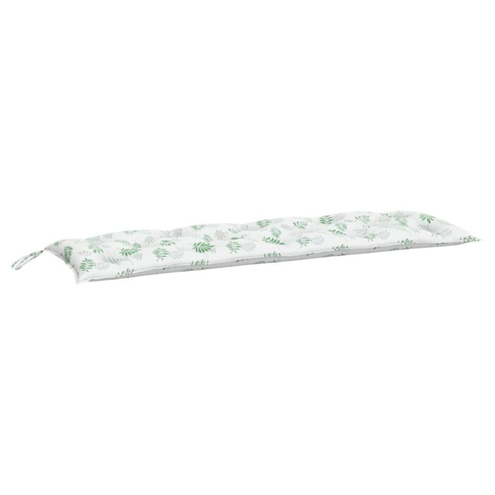 Coussins de banc de jardin lot de 2 motif de feuilles tissu – Image 2