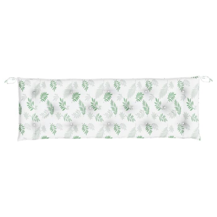 Coussins de banc de jardin lot de 2 motif de feuilles tissu – Image 3