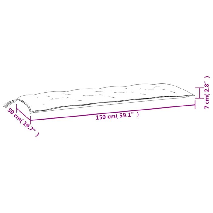 Coussins de banc de jardin lot de 2 motif de feuilles tissu – Image 7