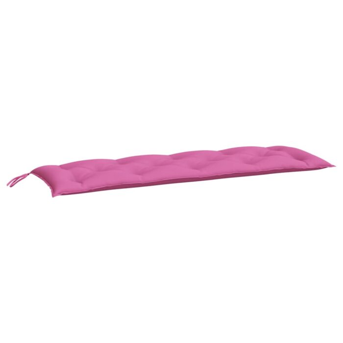 Coussins de banc de jardin lot de 2 rose 150x50x7 cm tissu – Image 2