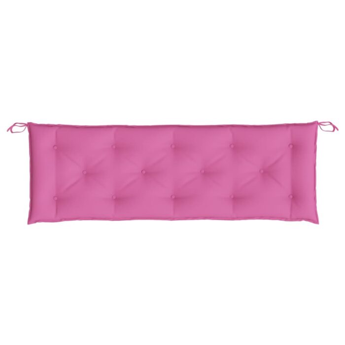 Coussins de banc de jardin lot de 2 rose 150x50x7 cm tissu – Image 3