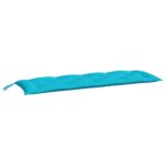 Coussins de banc de jardin lot de 2 turquoise 150x50x7 cm tissu – Image 2